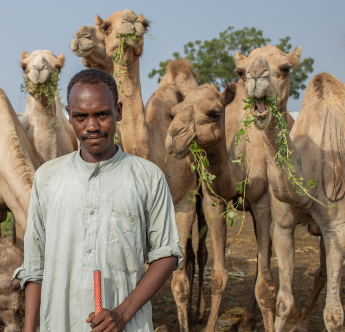 A camel trader, Nyala camel market, South Darfur.
