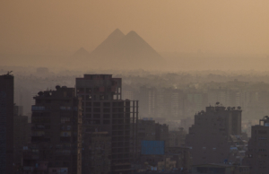 The Pyramids from central Cairo