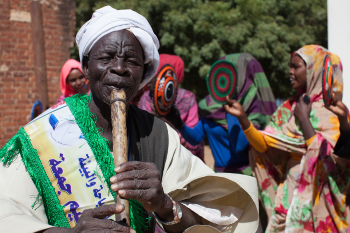Journain, a Dajo musician. Nyala, South Darfur.