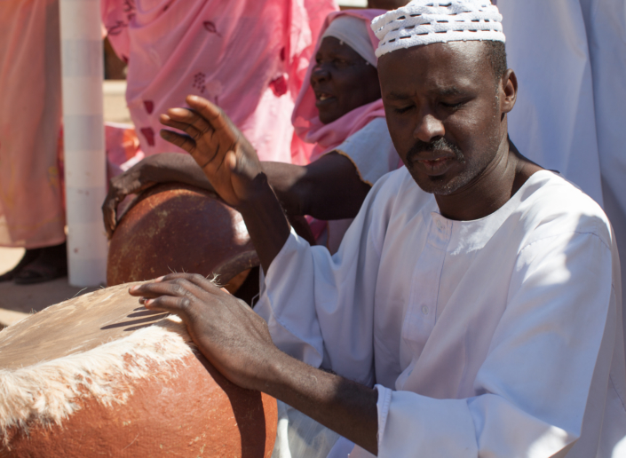 Hausa drummer. Nyala, Darfur.