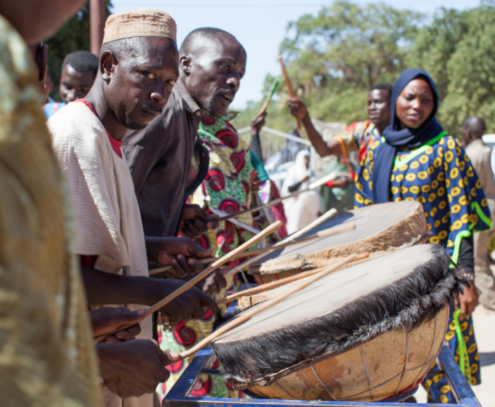 Hausa drummers. Nayala, Darfur.